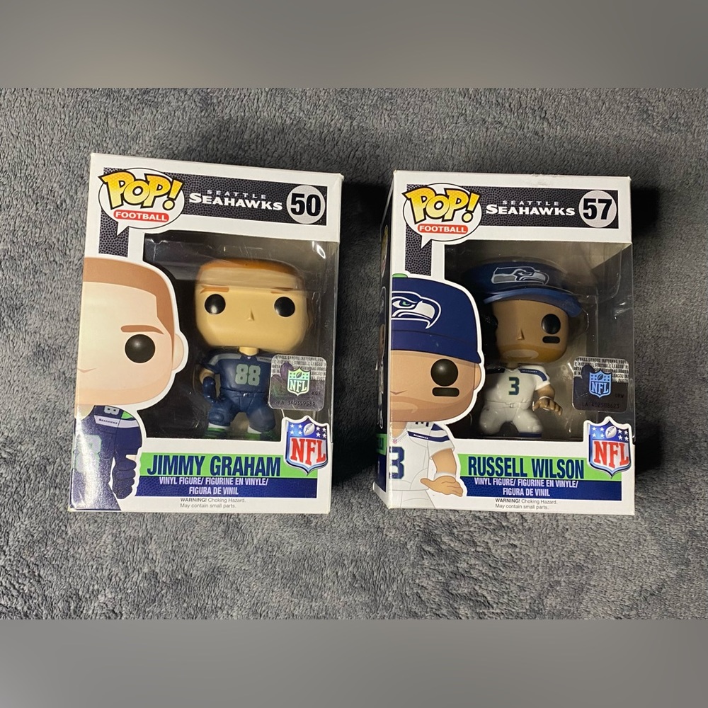 Seattle Seahawks Russell Wilson & Jimmy Graham Funko Pops